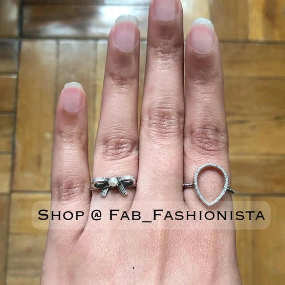 Pandora Bow Pearl ring sterling silver size 48 - Picture 9 of 9